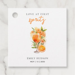 Kärlek vid första Spritz Bröllopsfest Gåvor Etiketter