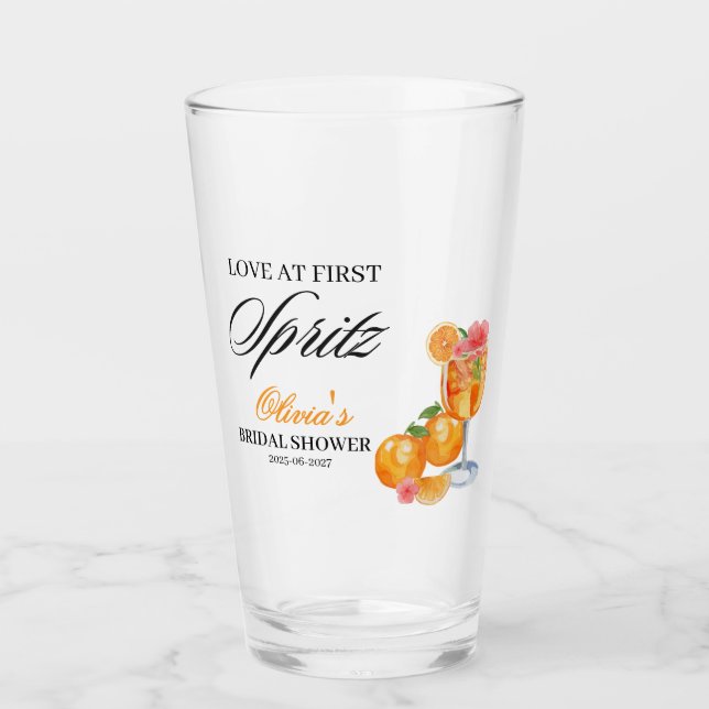 Kärlek vid första spritz bröllopsfest glaskopp (Framsida)