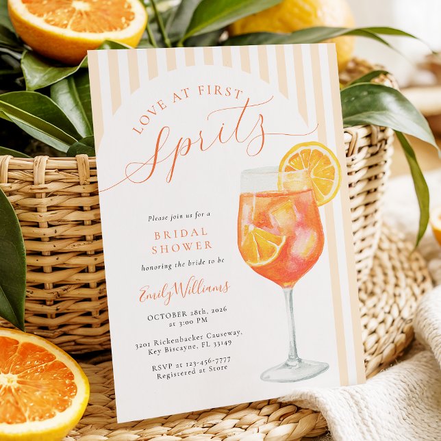 Kärlek vid första Spritz Bröllopsfest Inbjudningar (Skapare uppladdad)