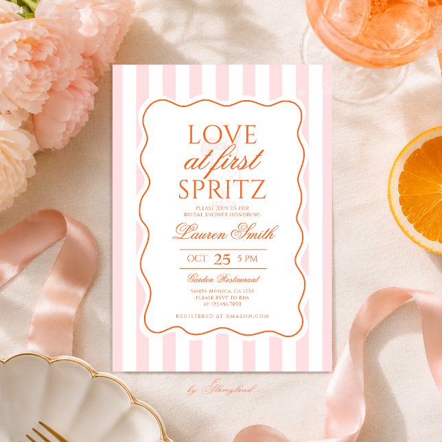 Kärlek vid första Spritz Bröllopsfest Inbjudningar (Skapare uppladdad)