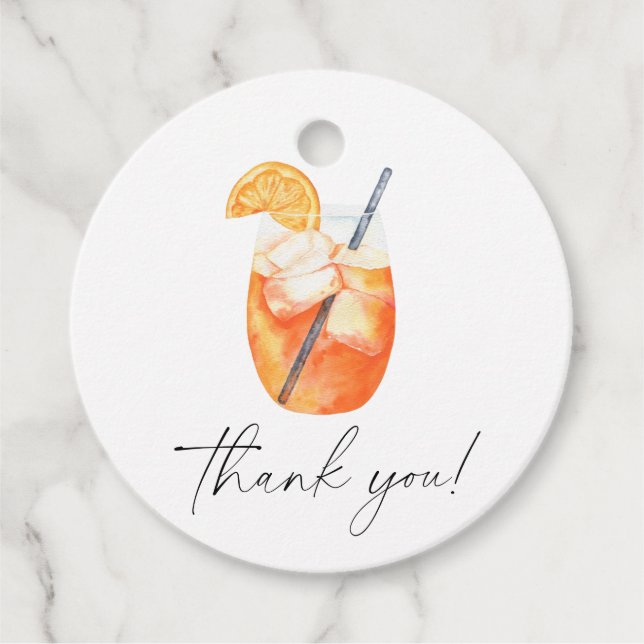 Kärlek vid första spritz Bröllopsfest tack Gåvor Etiketter (Framsida)