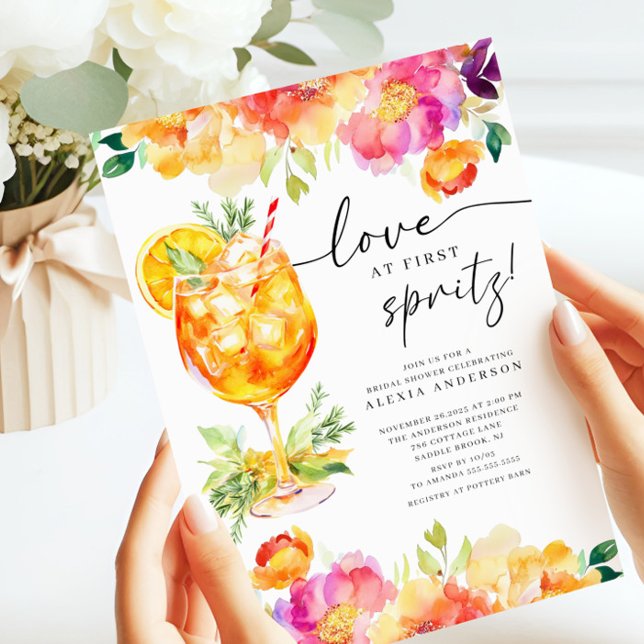 Kärlek vid första spritz bröllopsfestinbjudan inbjudningar (Skapare uppladdad)