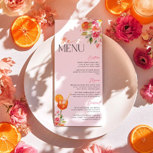 Kärlek vid första spritz citrus bröllopsfestmeny meny