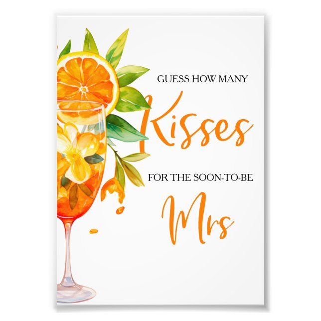 Kärlek vid första Spritz Citrus Floral Bröllopsfes Fototryck (Framsidan)