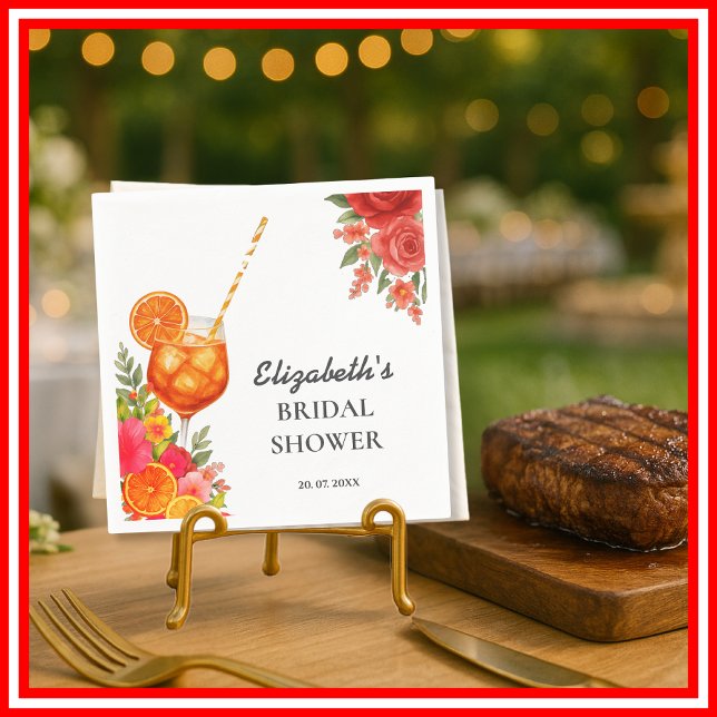 Kärlek vid första spritz Citrus Orange Bröllopsdus Pappersservett (Skapare uppladdad)