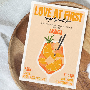 Kärlek vid första Spritz Cocktail Modern Bachelore Inbjudningar