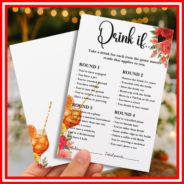 Kärlek vid första Spritz-drickande om Möhippa-spel (Skapare uppladdad)