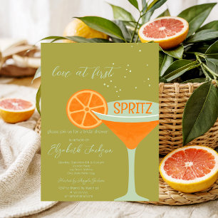 Kärlek vid första spritz grön inbjudningar