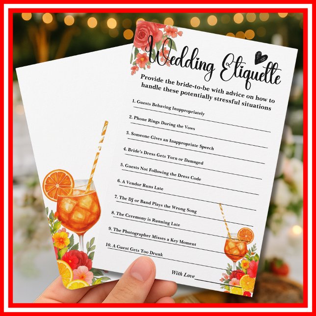 Kärlek vid första Spritz-kortet för Etiquette-hölj (Skapare uppladdad)