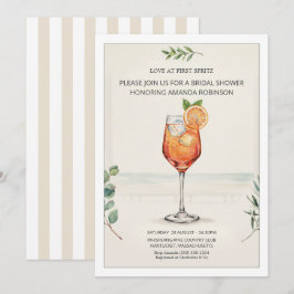 Kärlek vid första spritz Kust Chic Bröllopsdusch Inbjudningar
