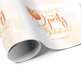 Kärlek vid första SPRITZ Modern orange bröllopsdus Presentpapper