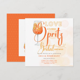 Kärlek vid första SPRITZ Modern Orange Möhippa Inbjudningar