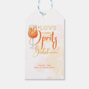 Kärlek vid första SPRITZ Modern Orange Möhippa Presentetikett