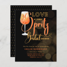 Kärlek vid första SPRITZ Moderna orange bröllopsfe