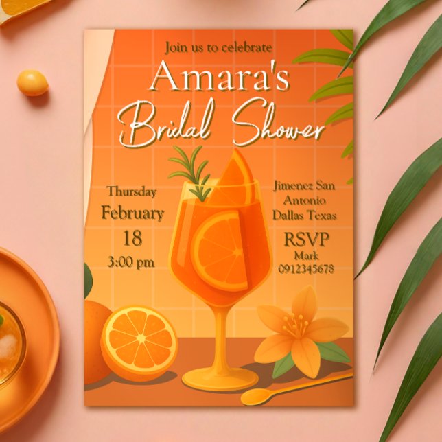 Kärlek vid första Spritz-Möhippan Inbjudningar (Love at first Spritz Bridal Shower Invitation)