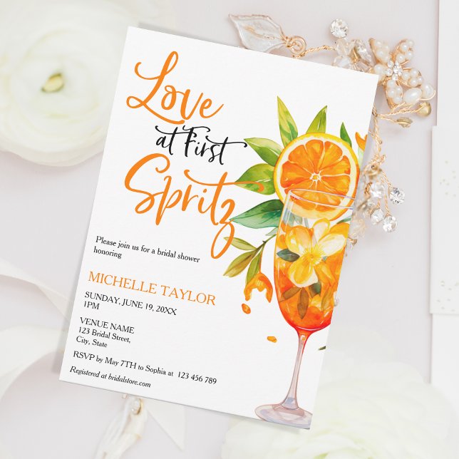 Kärlek vid första Spritz-Möhippan Inbjudningar (Skapare uppladdad)