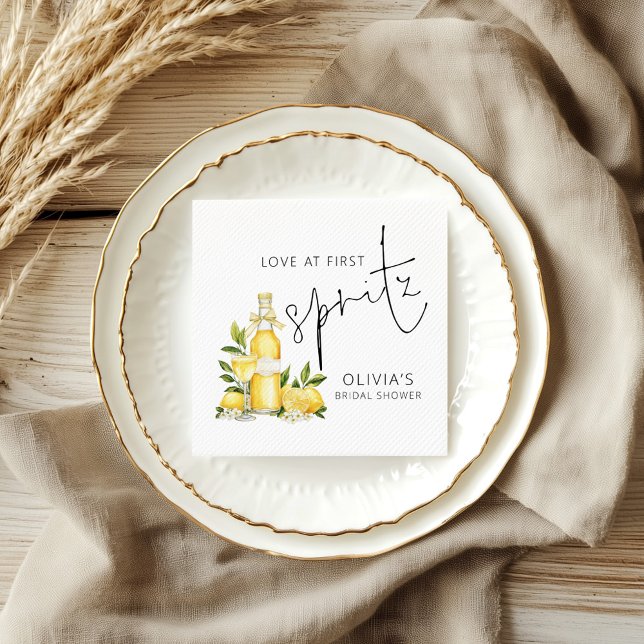 Kärlek vid första Spritz Namn Bröllopsdusch Pappersservett (Skapare uppladdad)