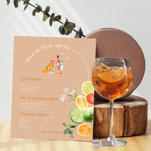 Kärlek vid första Spritz Namnteckning dryck Poster
