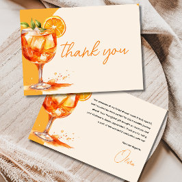 Kärlek vid första spritz Orange bröllopsfest Tack Kort