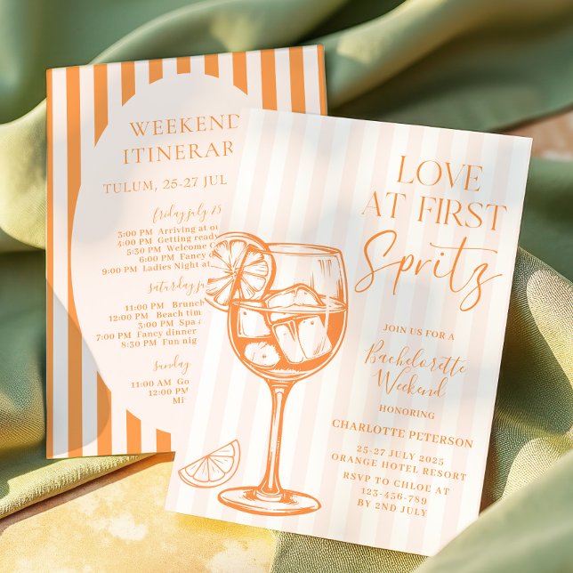 Kärlek vid första Spritz Orange Möhippa Inbjudningar (Skapare uppladdad)