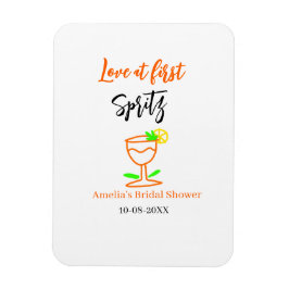Kärlek vid första spritz orange svart bröllopsdusc magnet