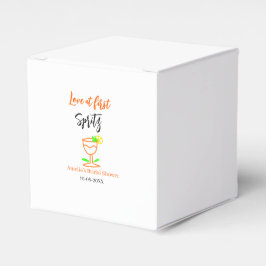 Kärlek vid första spritz orange svart bröllopsdusc presentaskar