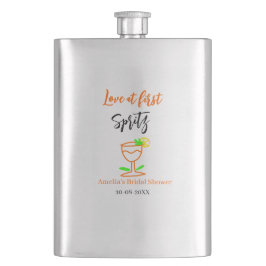 Kärlek vid första spritz orange svart bröllopsfest fickplunta