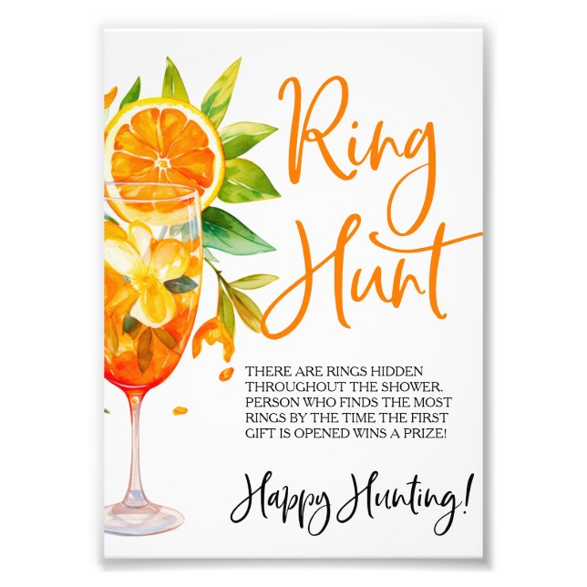 Kärlek vid första Spritz Ring Game Ringjakt spel Fototryck (Framsidan)