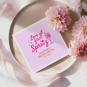 Kärlek vid första Spritz Rosa Orange Bachelorette Pappersservett
