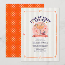 Kärlek vid första spritz snygga bröllopsdusch