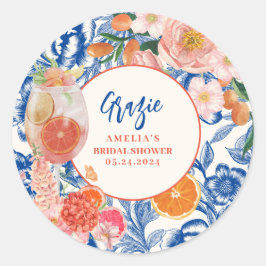 Kärlek vid första spritz sommar  Bröllopsfest  Runt Klistermärke