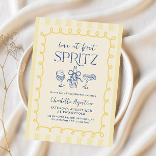 Kärlek vid första spritz sommarbröllopsfest inbjudningar