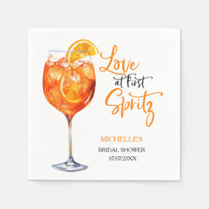 Kärlek vid första spritz sommarcocktail bröllopsdu pappersservett