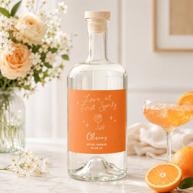 Kärlek vid första spritz spritflaskor etikett (Skapare uppladdad)