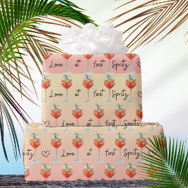 Kärlek vid första Spritz Vattenfärg Orange Cocktai Presentpapper