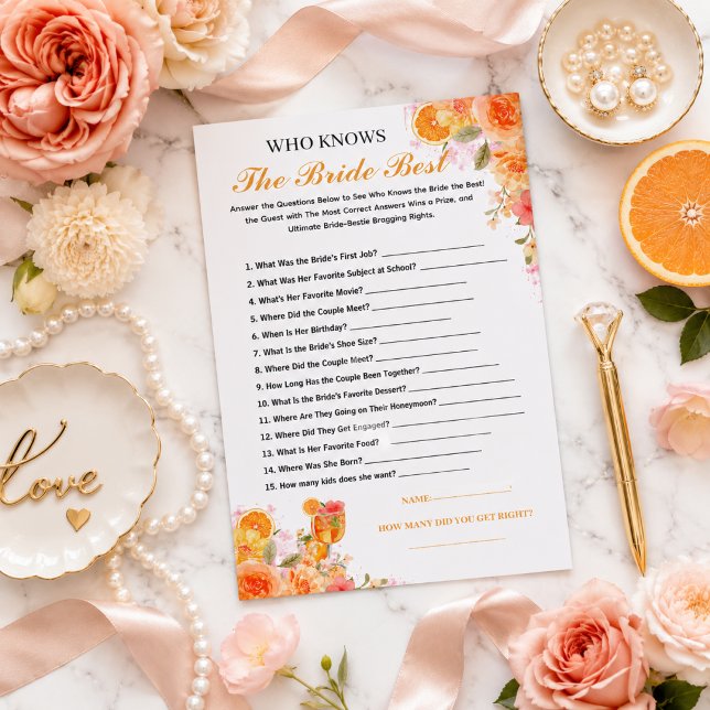 Kärlek vid första spritz - vem känner bruden bäst? (Love at First Spritz Who Knows the Bride Best Game)