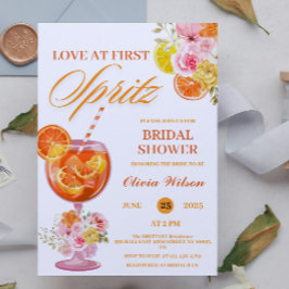 Kärlek vid första spritzen Blommig cocktail Bröllo Inbjudningar