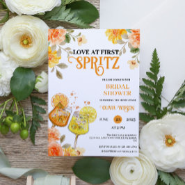 Kärlek vid första spritzen Blommig cocktail Bröllo Inbjudningar