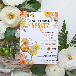 Kärlek vid första spritzen Blommig cocktail Bröllo Inbjudningar