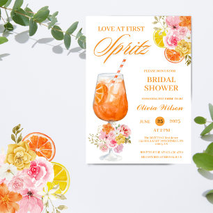 Kärlek vid första spritzen Blommig Cocktail Bröllo Inbjudningar