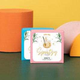 Kärlek vid första spritzen Bröllopsbrunscht Vatten Fyrkantigt Klistermärke