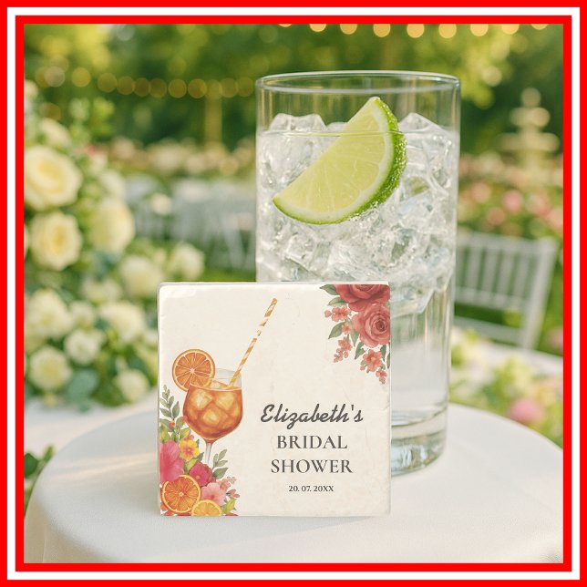 Kärlek vid första spritzen Citrus Apelsin Bröllops Stenunderlägg (Skapare uppladdad)