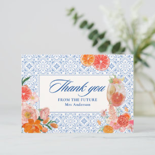 Kärlek vid första spritzen medelhavs-inspirerad br tack kort