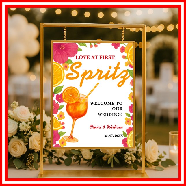 Kärlek vid första spritzen | Orange bröllopsdusch  Poster (Skapare uppladdad)