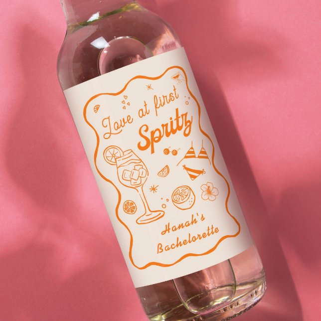 Kärlek vid första spritzen Sängkammarparty Vinflaska Etikett (Skapare uppladdad)