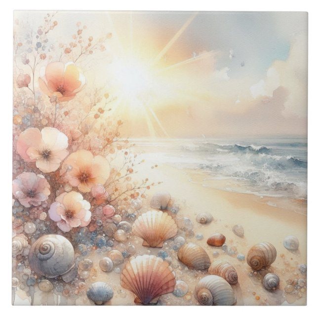 Kärlek vid havet kakelplatta (Framsidan)