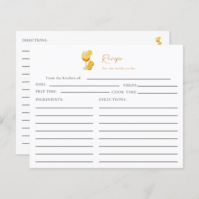 Kärlek vid Orangen Första Spritz Möhippa Recipe (Fram/baksida)