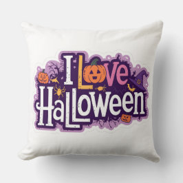 Kärlek vid Rosa Halloween Dekorativ kudde: Festive Kudde