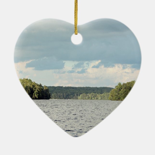 Kärlek vid Sjö Julgransprydnad Keramik (Baksidan)