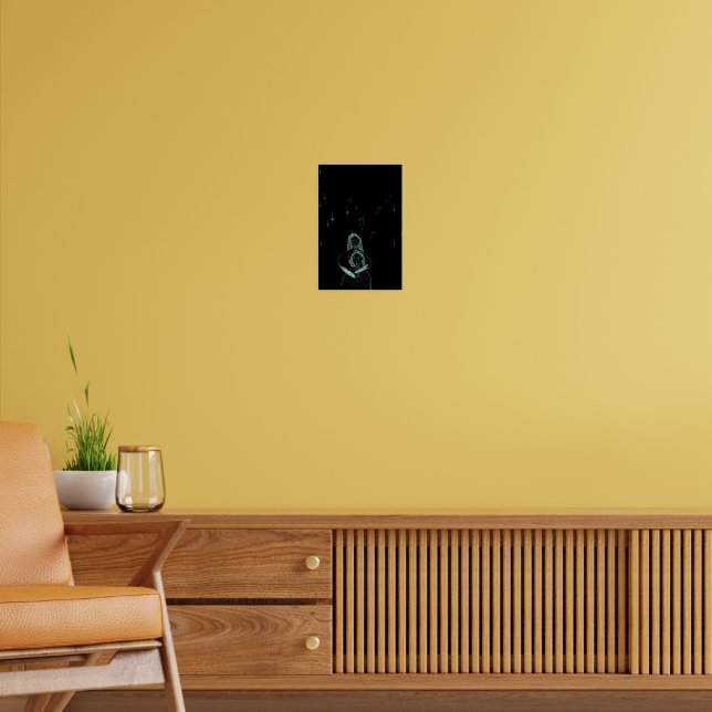 Kärlek vid stjärnorna: Ett par embrace Poster (Vardagsrum 2)